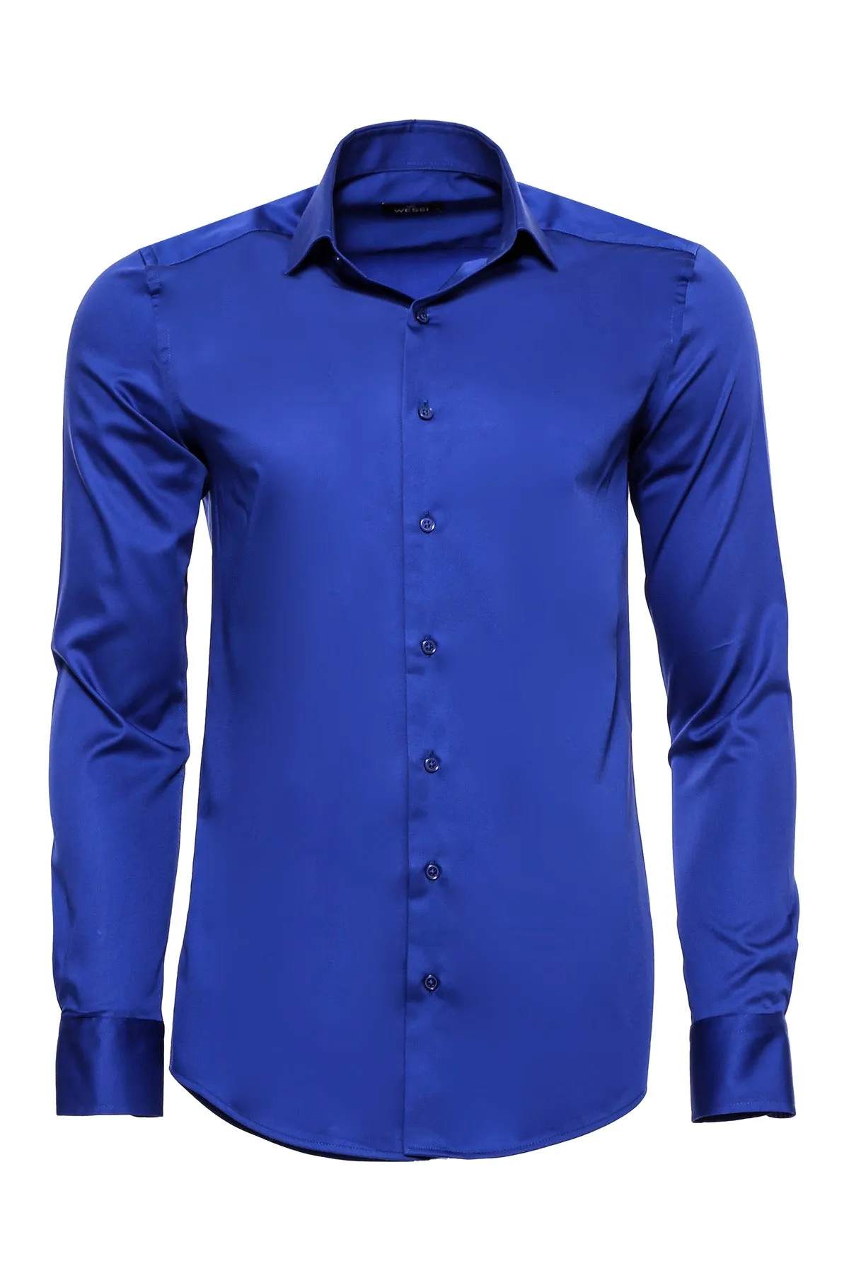 Blue Satin Shirt - Wessi sold by Wessi product image thumbnail 3