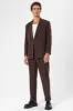 Men's Brown Double Breasted  Blazer Jacket with Bag Pocket - Wessi sold by Wessi