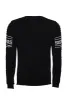 Crew Neck Knitwear Chest Patterned Over Black - Wessi sold by Wessi