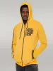 Patterned Hooded Zippered Yellow Sweatshirt - Wessi sold by Wessi