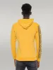 Patterned Hooded Zippered Yellow Sweatshirt - Wessi sold by Wessi