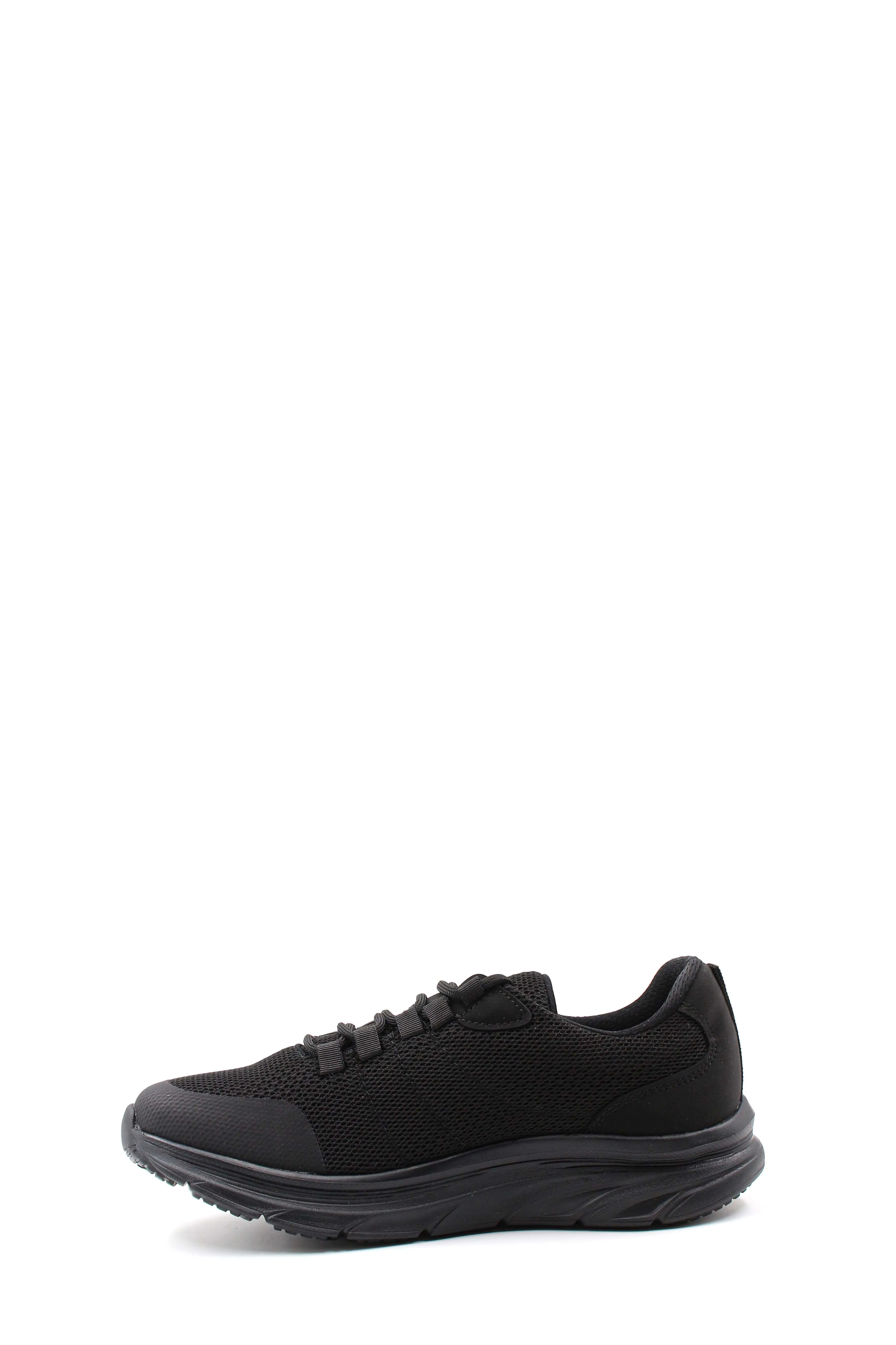 Men's Black Lace-Up Knit Sneakers with Cushioned Sole - Wessi sold by Wessi product image thumbnail 2