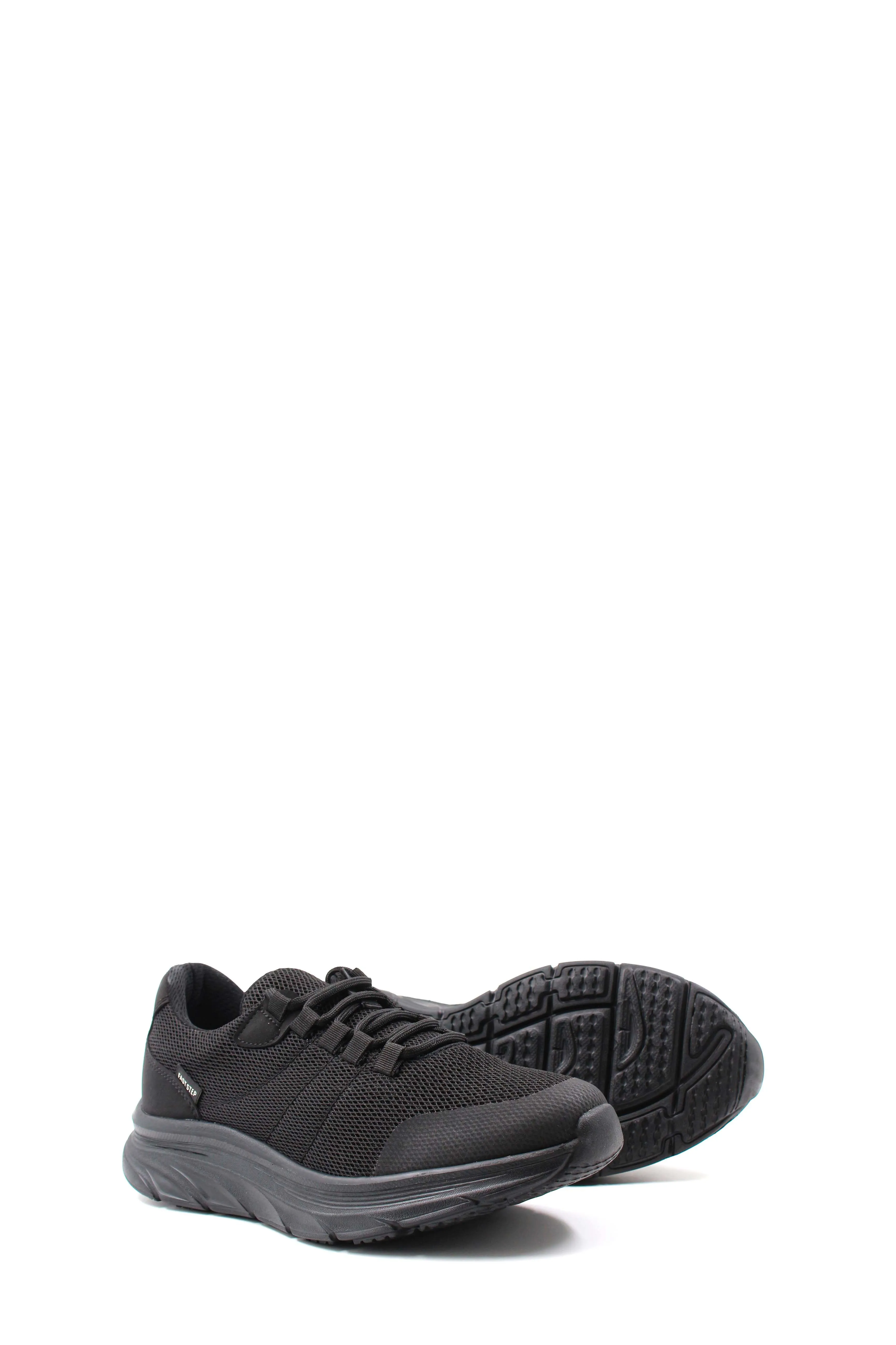Men's Black Lace-Up Knit Sneakers with Cushioned Sole - Wessi sold by Wessi product image thumbnail 3