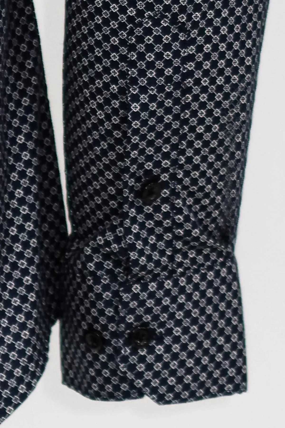 Navy Blue Tiny Check Patterned Slim Fit Shirt - Wessi sold by Wessi product image thumbnail 3