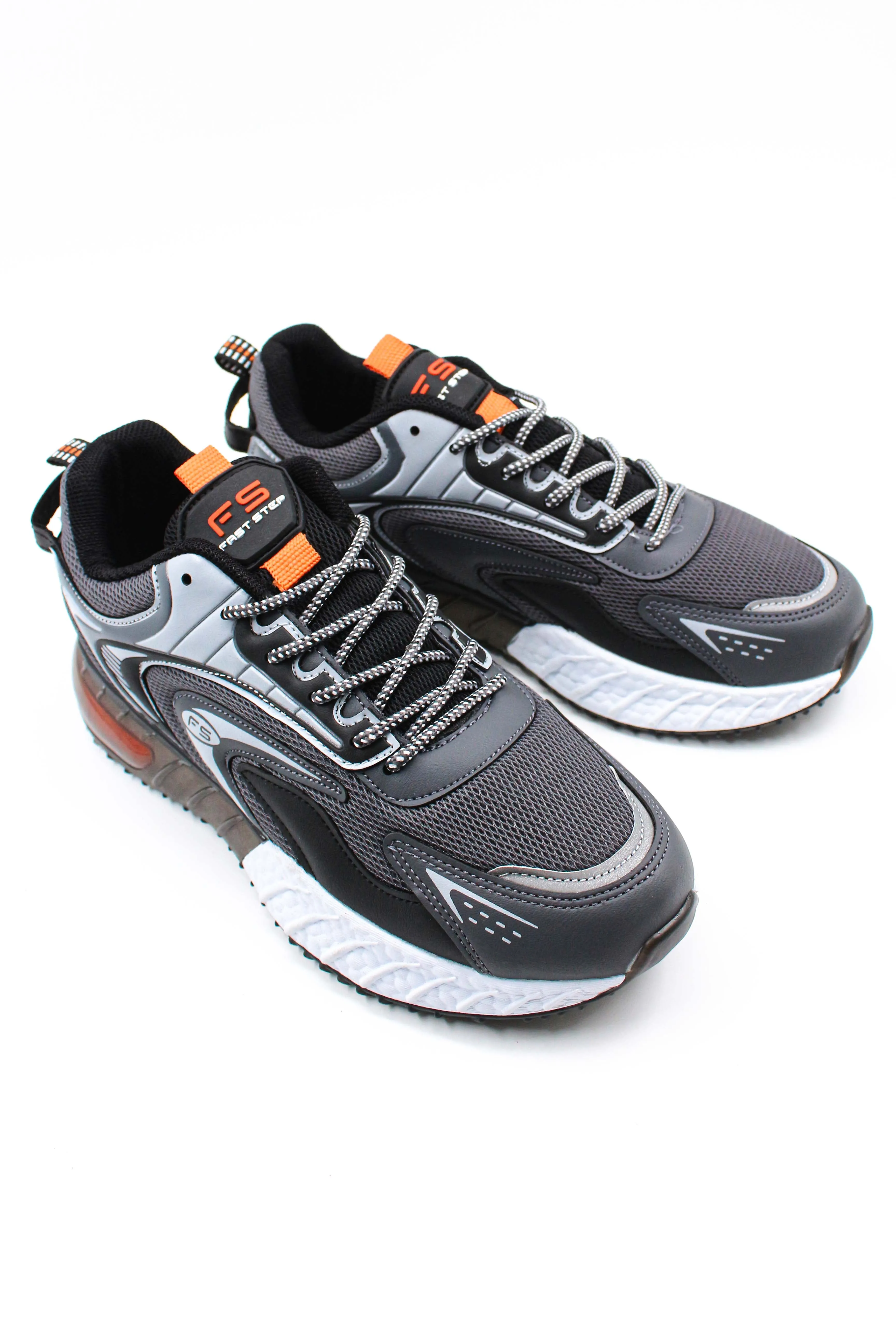 Men's Anthracite and Orange Athletic Running Shoes - Wessi sold by Wessi product image thumbnail 4