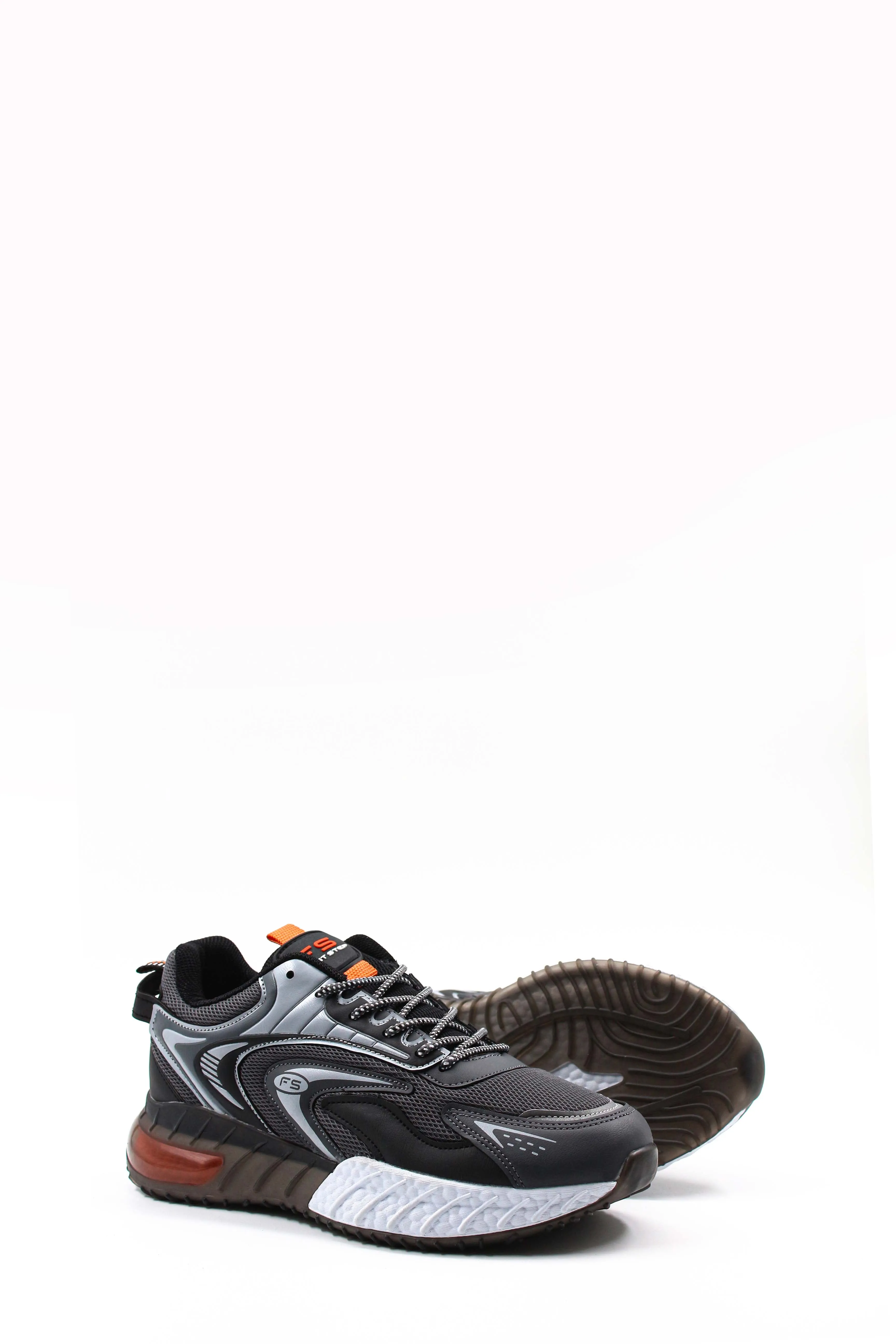 Men's Anthracite and Orange Athletic Running Shoes - Wessi sold by Wessi product image thumbnail 3