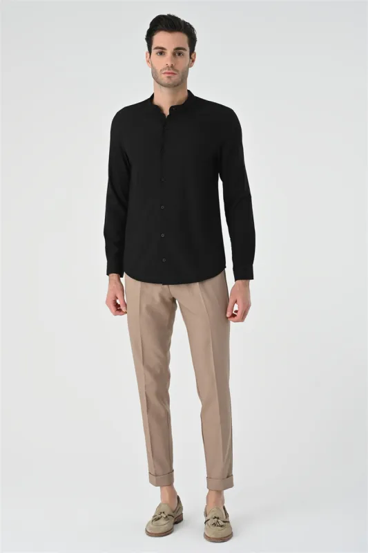 Men's Black Regular Fit Classic Collar  Shirt - Wessi sold by Wessi