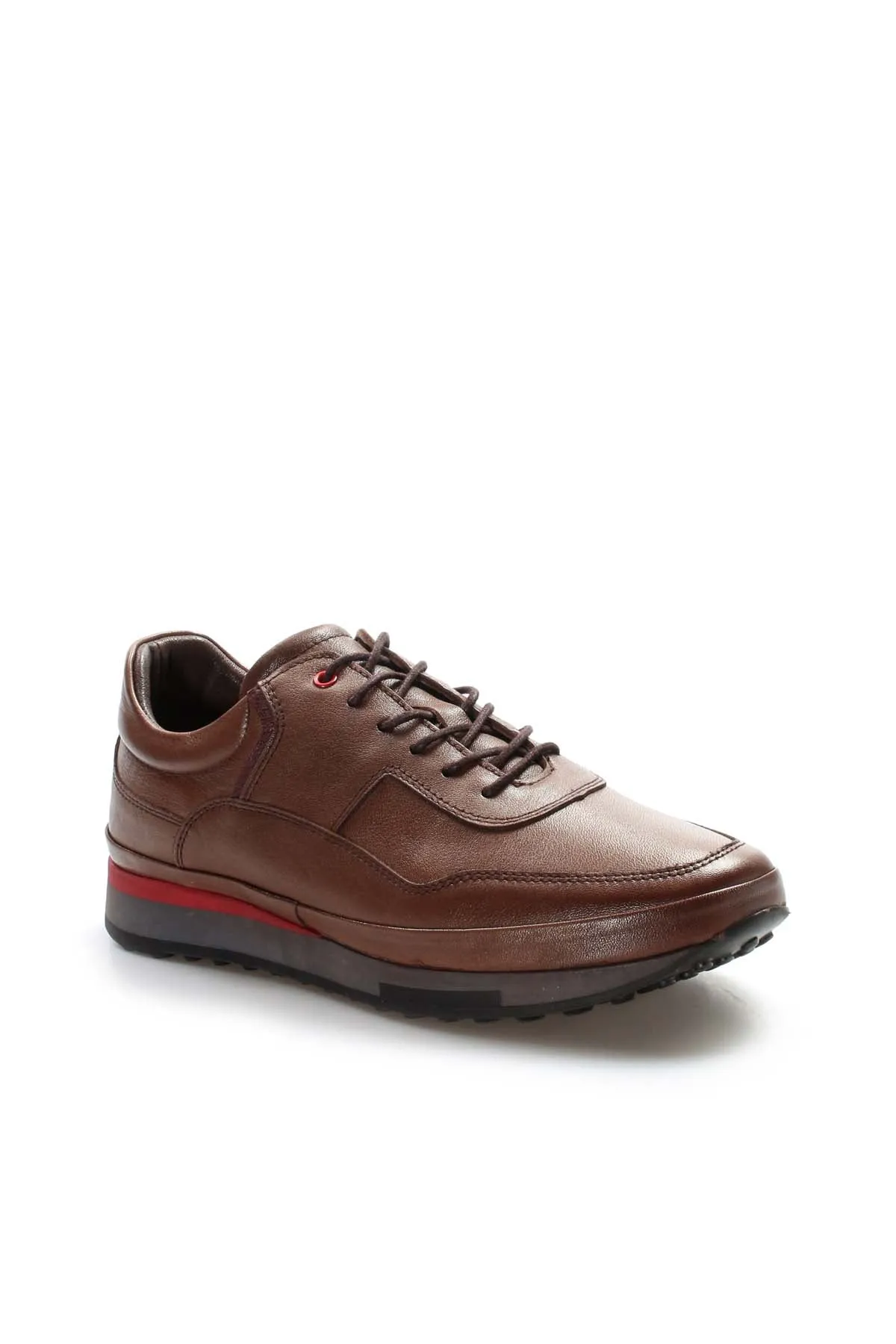 Brown Leather Lace-Up Sneakers Wessi sold by Wessi product image thumbnail 4