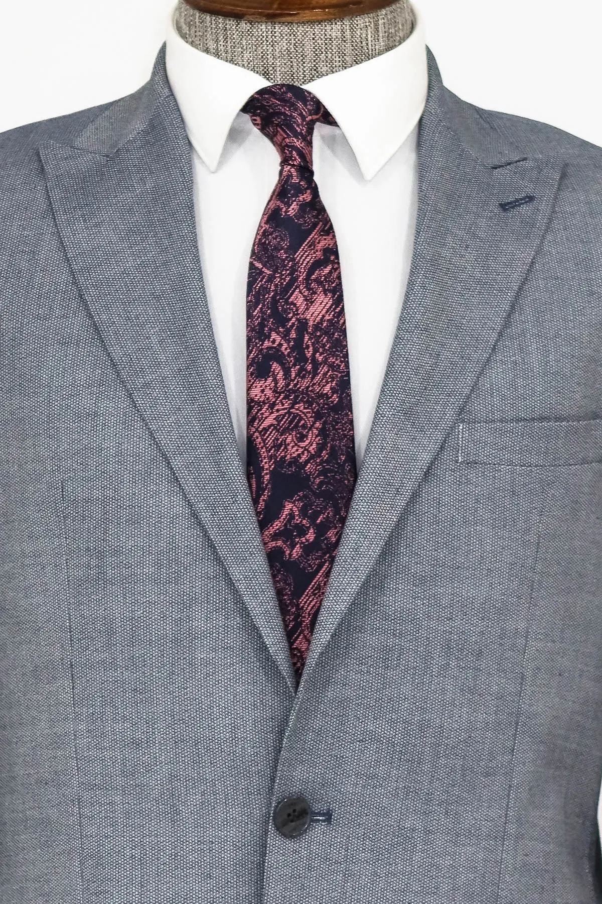 Plain 2 Piece Slim Fit Blue Men Suit - Wessi sold by Wessi product image thumbnail 2