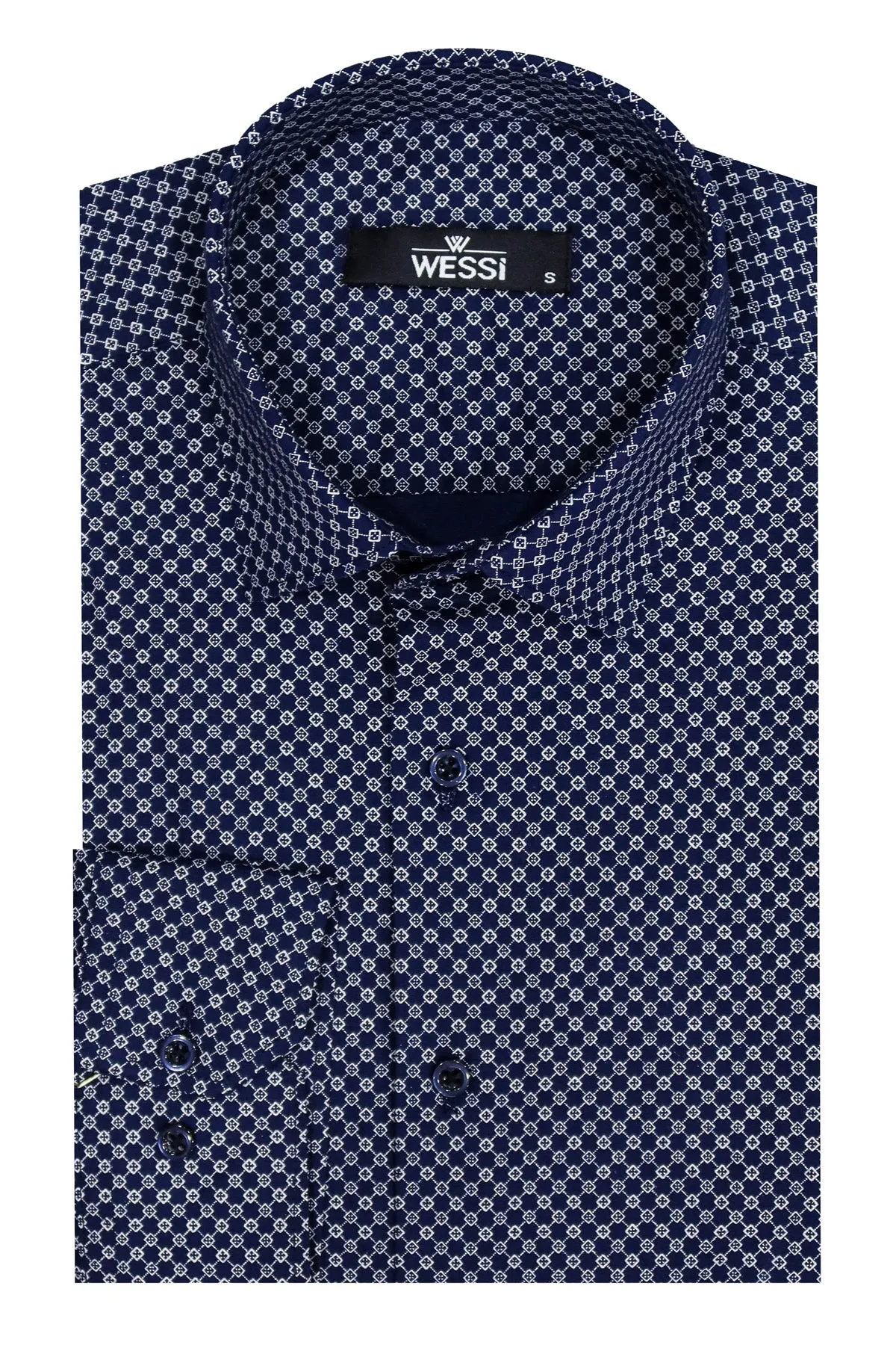 Tiny Check Patterned Slim Fit Blue Men Shirt - Wessi sold by Wessi product image thumbnail 2