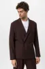 Men's Brown Single-Button Double-Breasted  Blazer - Wessi sold by Wessi