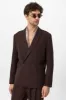 Men's Brown Single-Button Double-Breasted  Blazer - Wessi sold by Wessi