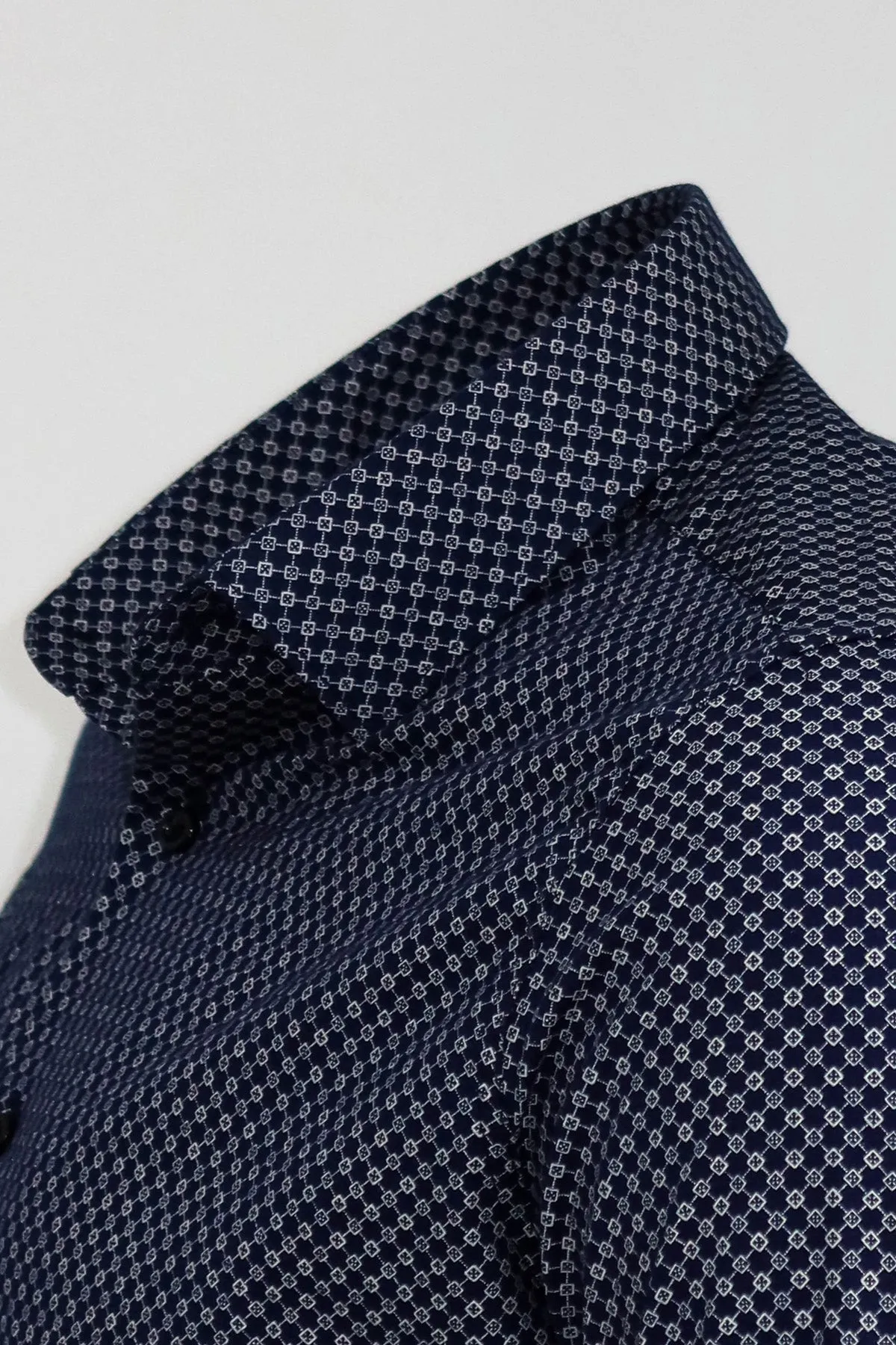 Tiny Check Patterned Slim Fit Blue Men Shirt - Wessi sold by Wessi product image thumbnail 3