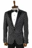 Silver Diamond Pattern Over Black Men Party Tuxedo Blazer - Wessi sold by Wessi