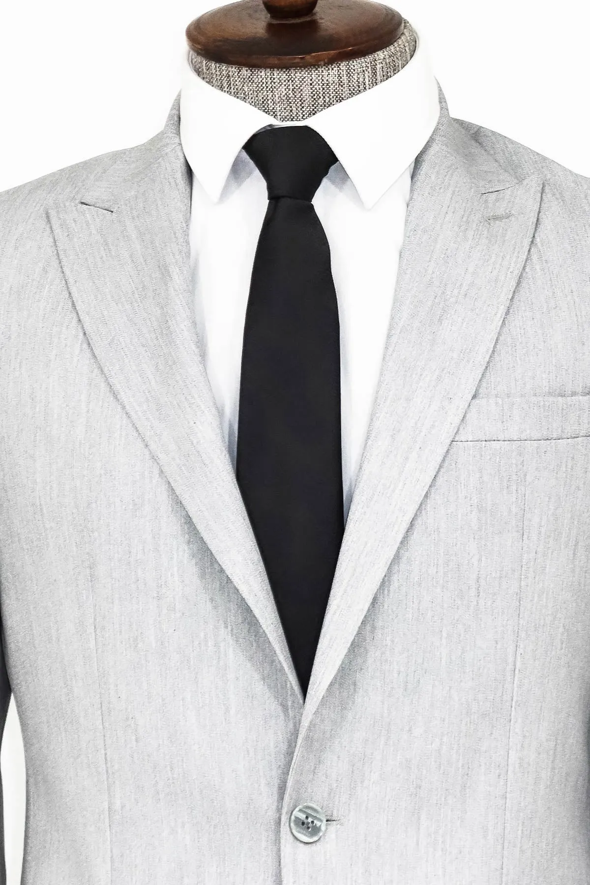 2 Piece Plain Slim Fit Light Grey Men Suit - Wessi sold by Wessi product image thumbnail 2