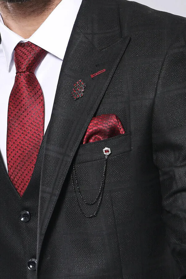 Checked Vested Black Suit | Wessi sold by Wessi product image thumbnail 3