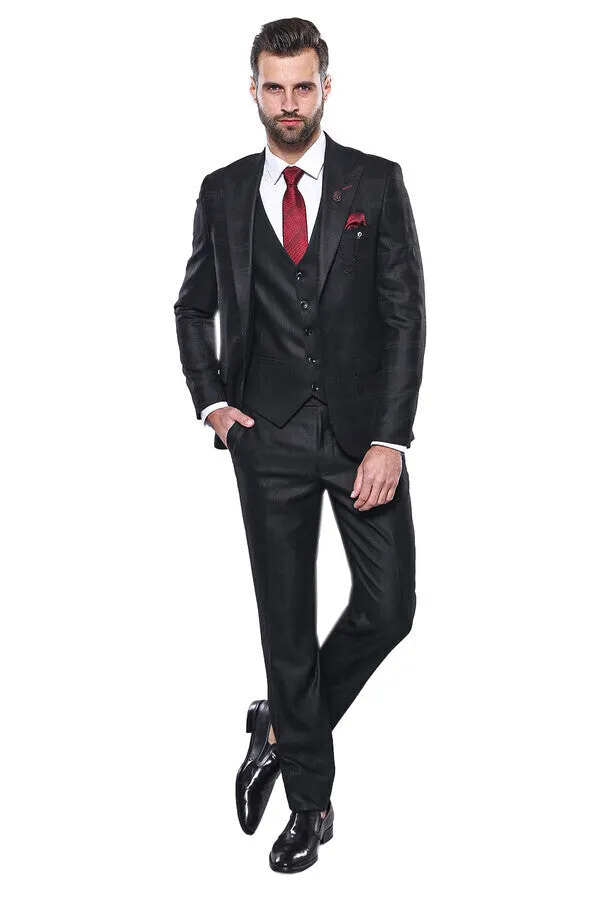 Checked Vested Black Suit | Wessi sold by Wessi product image thumbnail 2