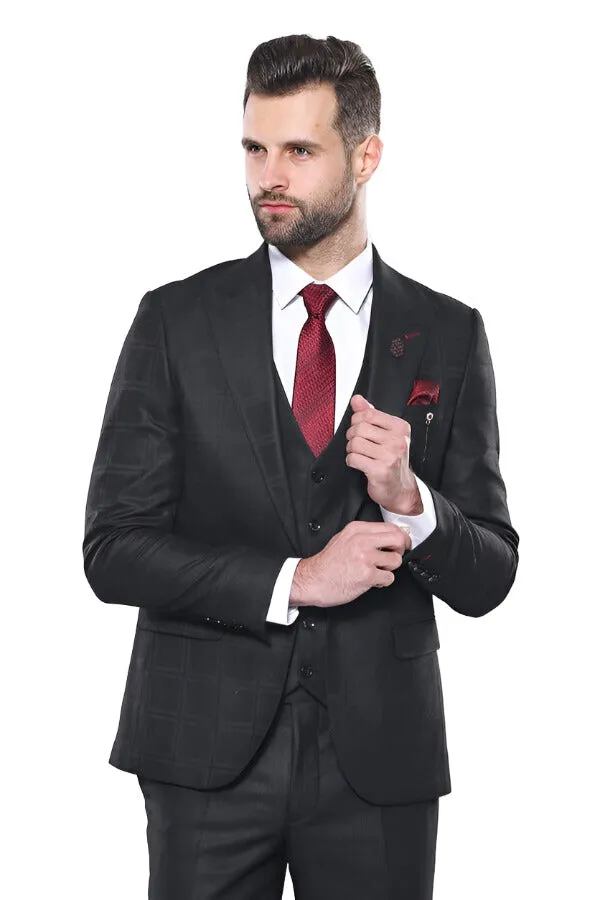 Checked Vested Black Suit | Wessi sold by Wessi product image thumbnail 5