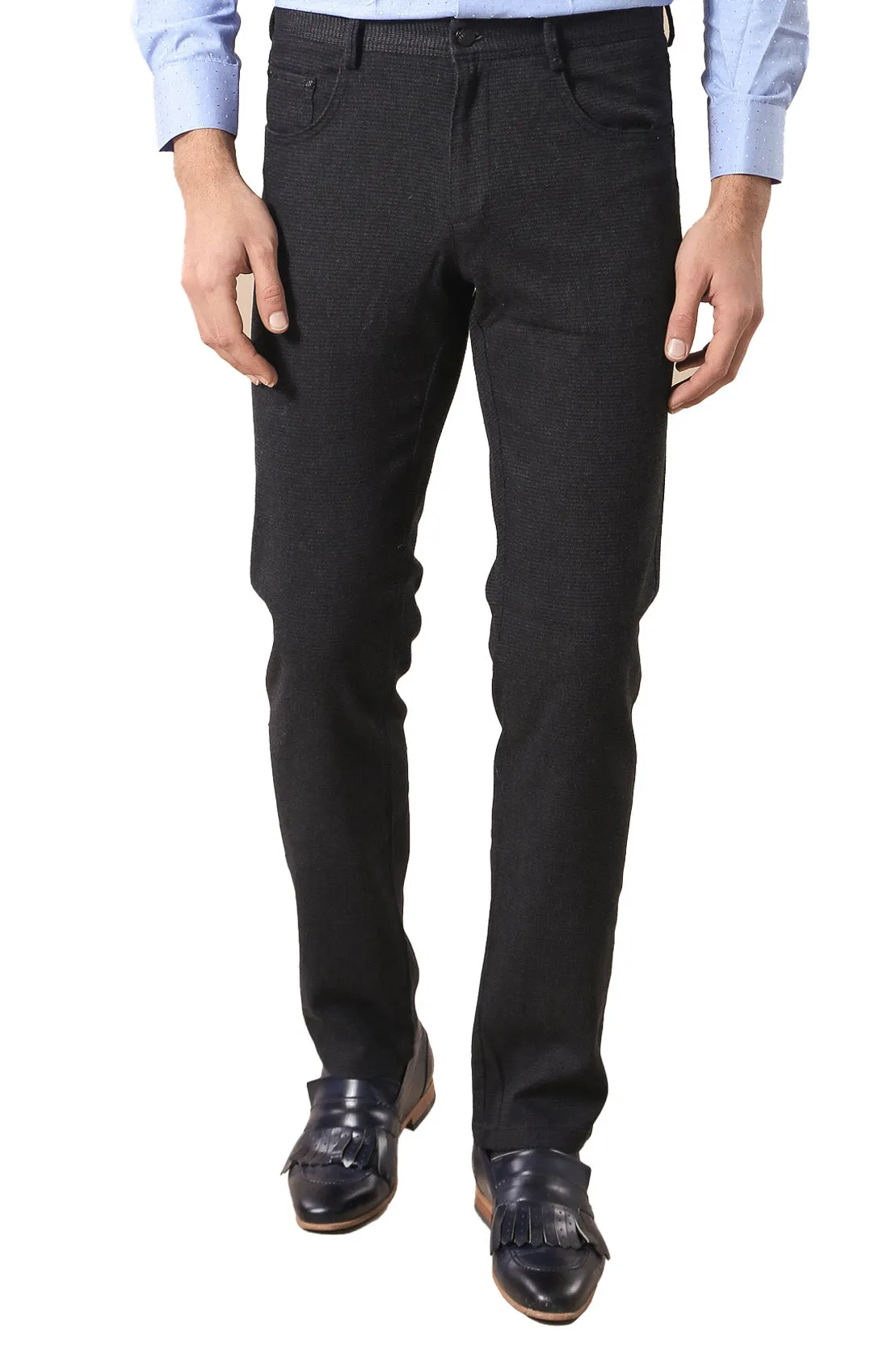 5 Pockets Cotton Black Men Pants - Wessi sold by Wessi