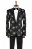Slim Fit Dot Patterned Black Men Prom Blazer and Trousers Combination Suit- Wessi sold by Wessi