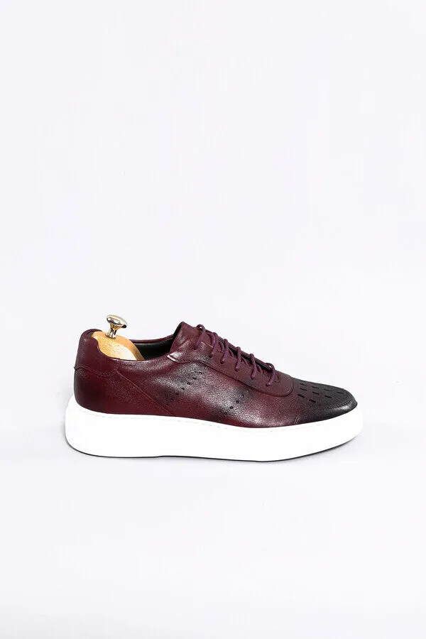 Leather Burgundy Sneakers | Wessi sold by Wessi product image thumbnail 2