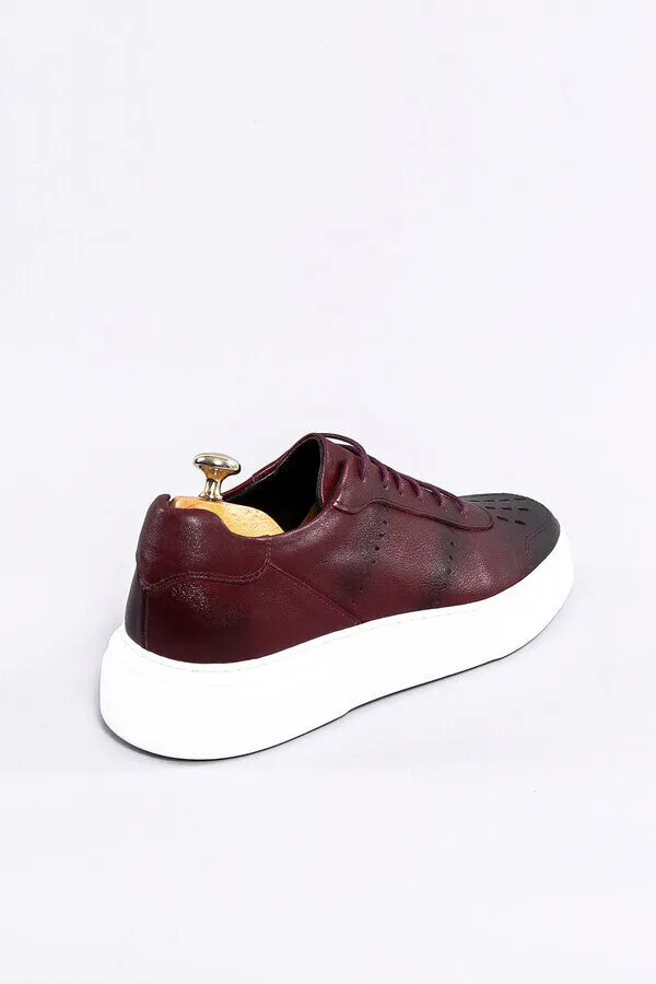 Leather Burgundy Sneakers | Wessi sold by Wessi product image thumbnail 3