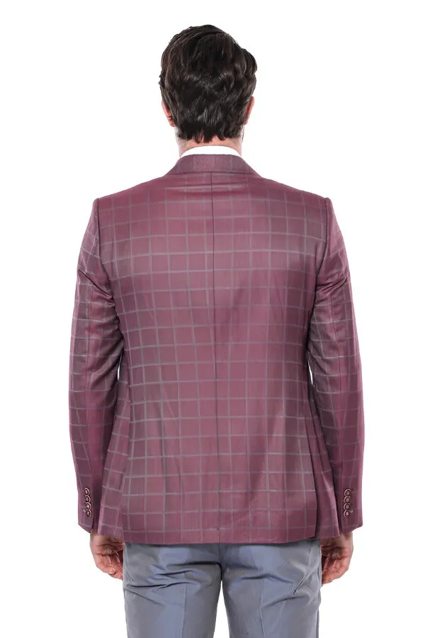 Combined Vested Burgundy Plaid Men's Suit - Wessi sold by Wessi product image thumbnail 4