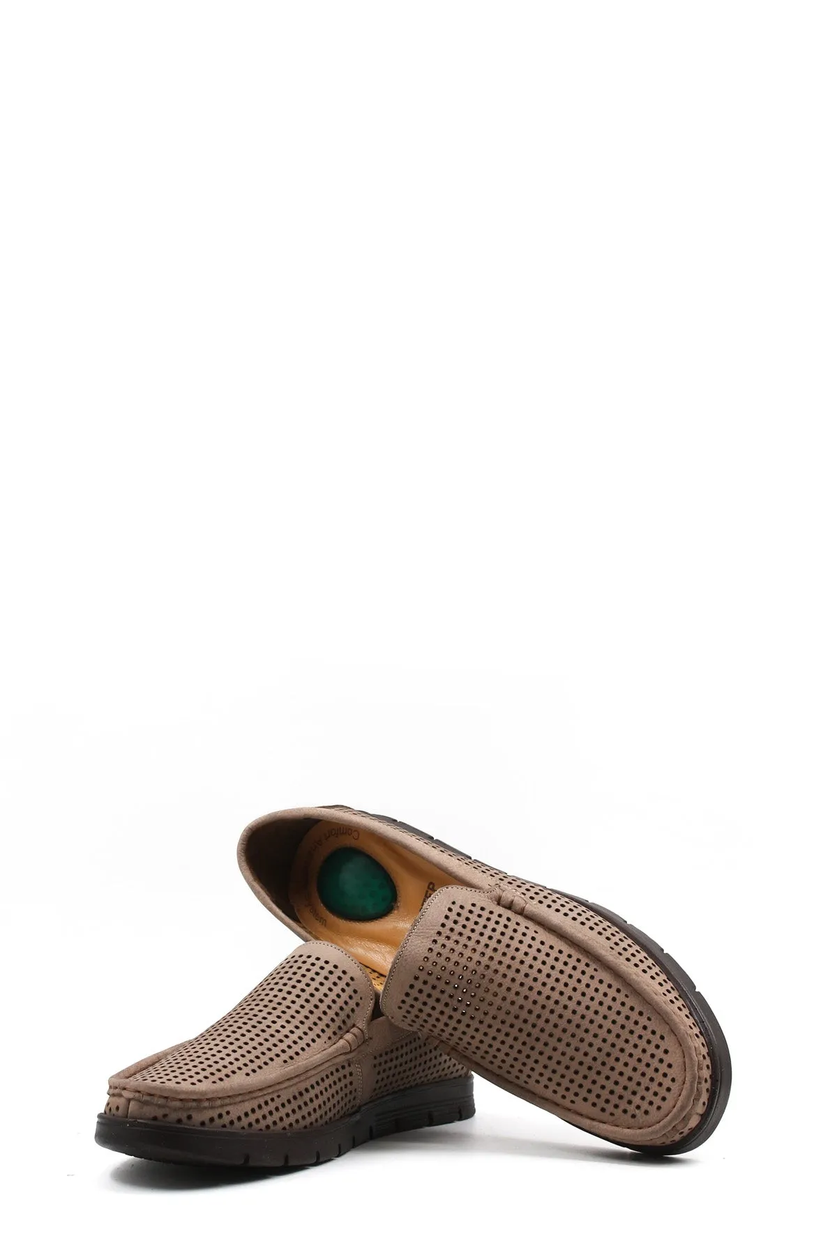 Men's Beige Perforated Suede Loafers-Wessi sold by Wessi product image thumbnail 5