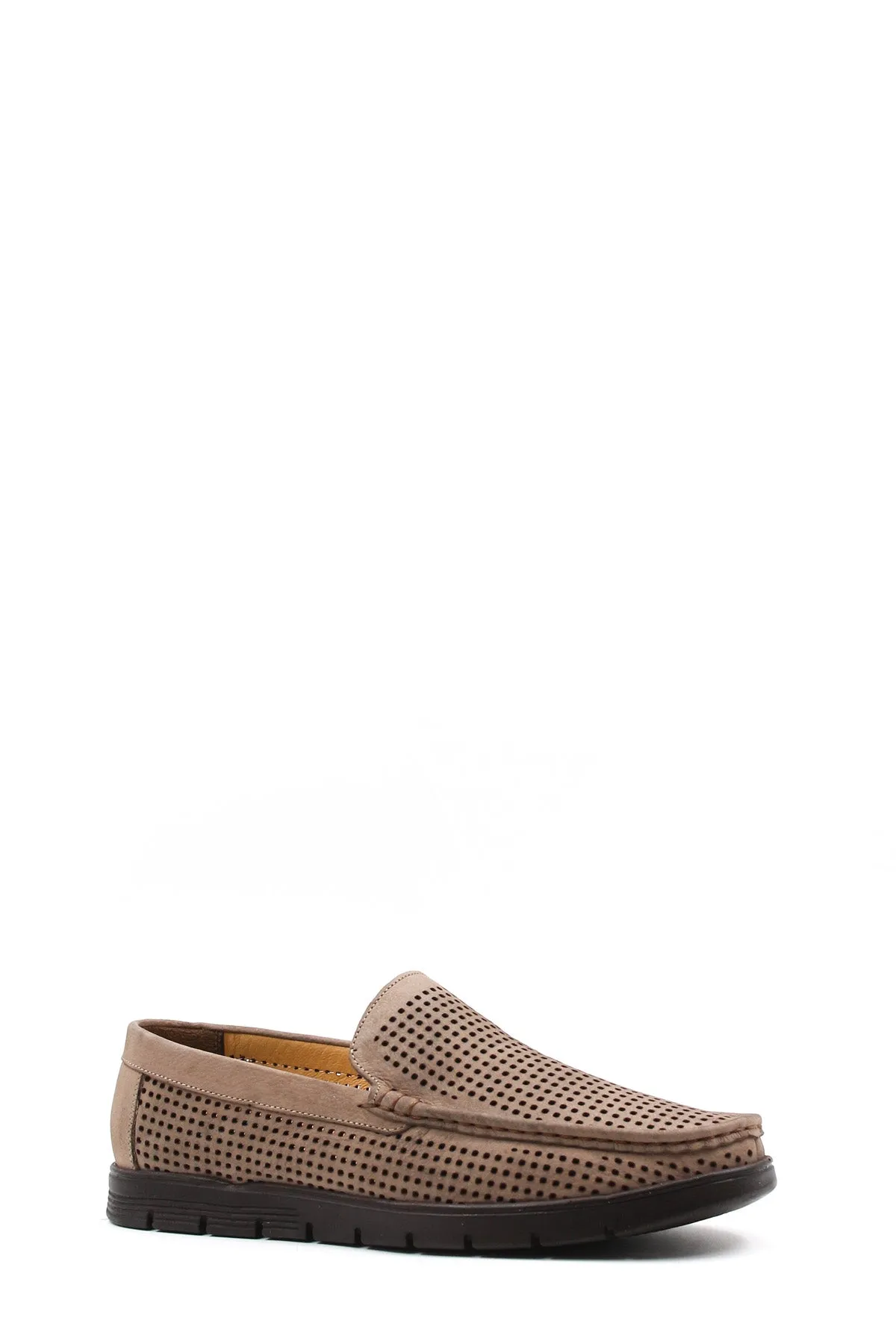 Men's Beige Perforated Suede Loafers-Wessi sold by Wessi product image thumbnail 3