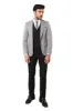Black Double Breasted Vest Grey Men Suit - Wessi sold by Wessi