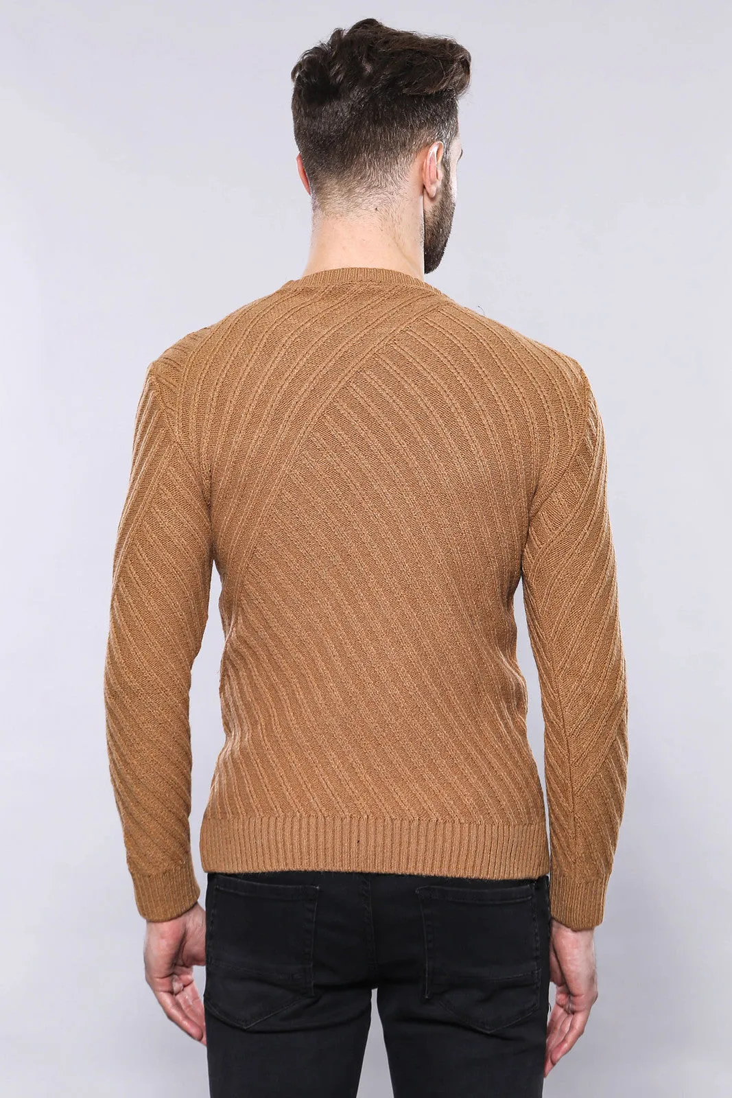 Patterned Circle Neck Tawny Sweater | Wessi sold by Wessi product image thumbnail 4