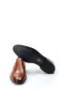Men's Brown Leather Cap-Toe Slip-On Dress Shoes with Subtle Broguing - Wessi sold by Wessi