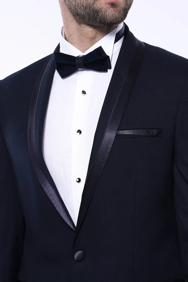 Shawl Lapel Dark Blue Tuxedo Suit | Wessi sold by Wessi product image thumbnail 3