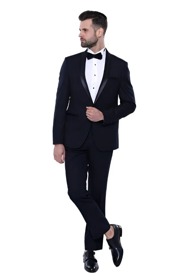 Shawl Lapel Dark Blue Tuxedo Suit | Wessi sold by Wessi product image thumbnail 2