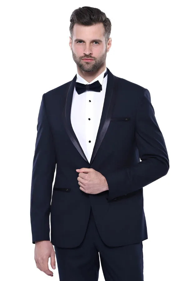 Shawl Lapel Dark Blue Tuxedo Suit | Wessi sold by Wessi product image thumbnail 5