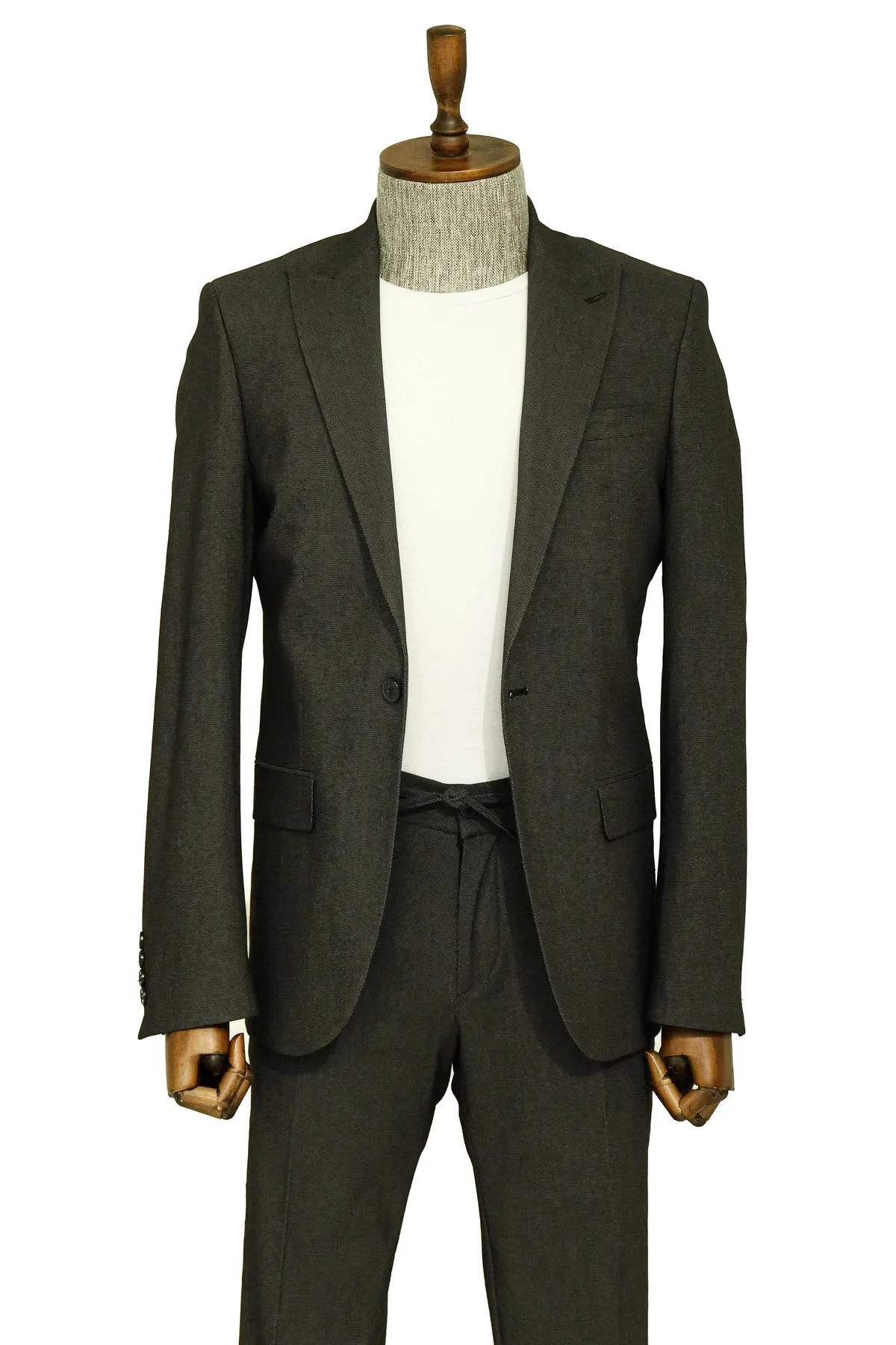Single Buttons 2 Piece Black Men Suit - Wessi sold by Wessi product image thumbnail 3