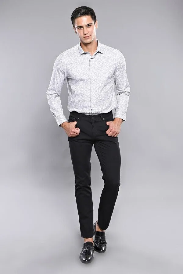 Slim Fit Plain 5 Pockets Black Men Pants - Wessi sold by Wessi product image thumbnail 2