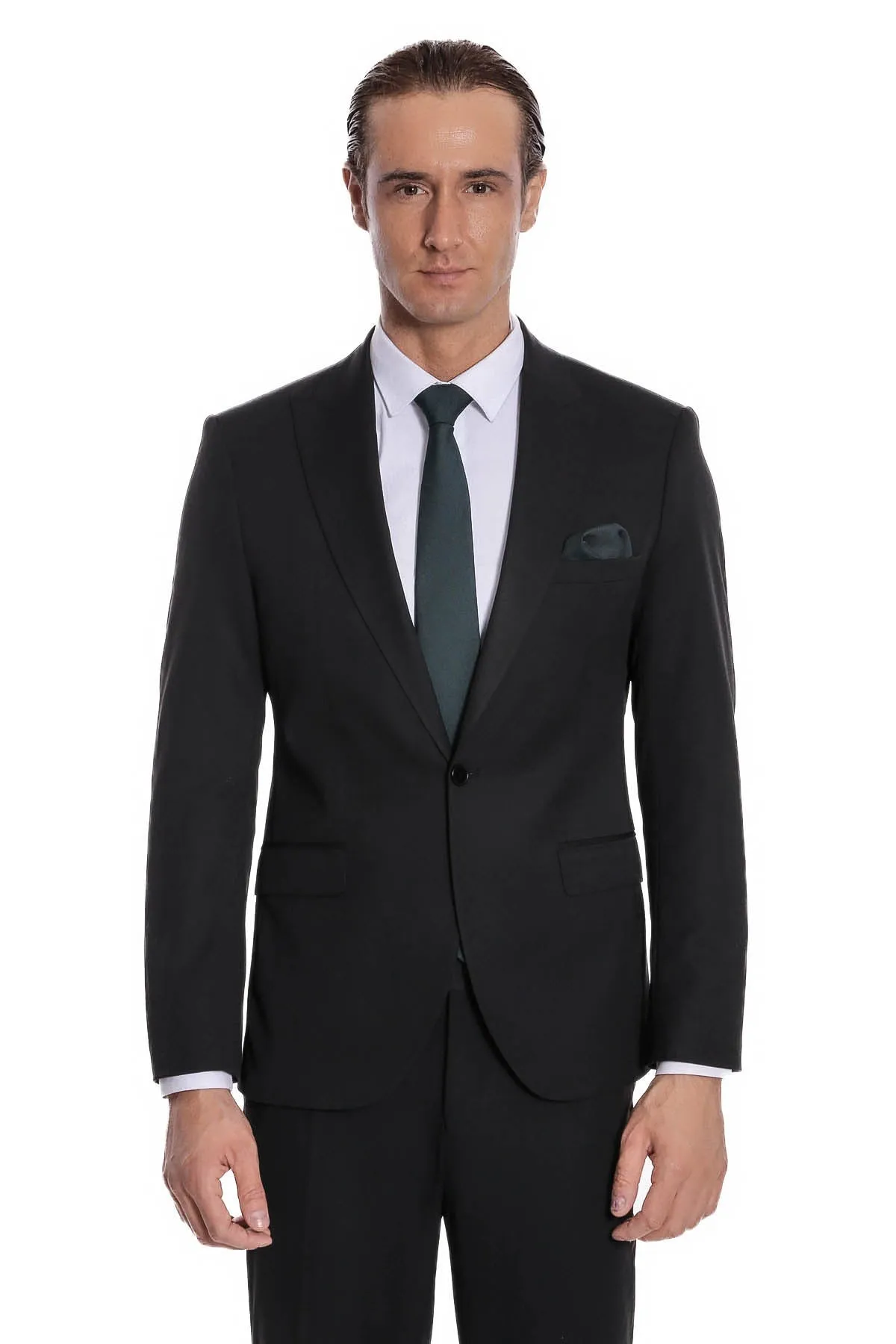 Plain 2 Piece Slim Fit Black Men Suit - Wessi sold by Wessi product image thumbnail 5