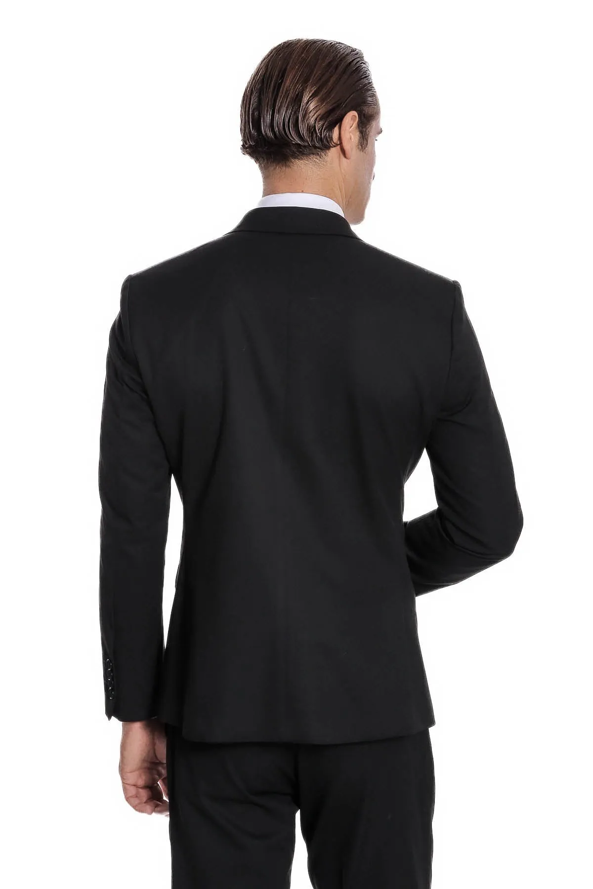 Plain 2 Piece Slim Fit Black Men Suit - Wessi sold by Wessi product image thumbnail 3