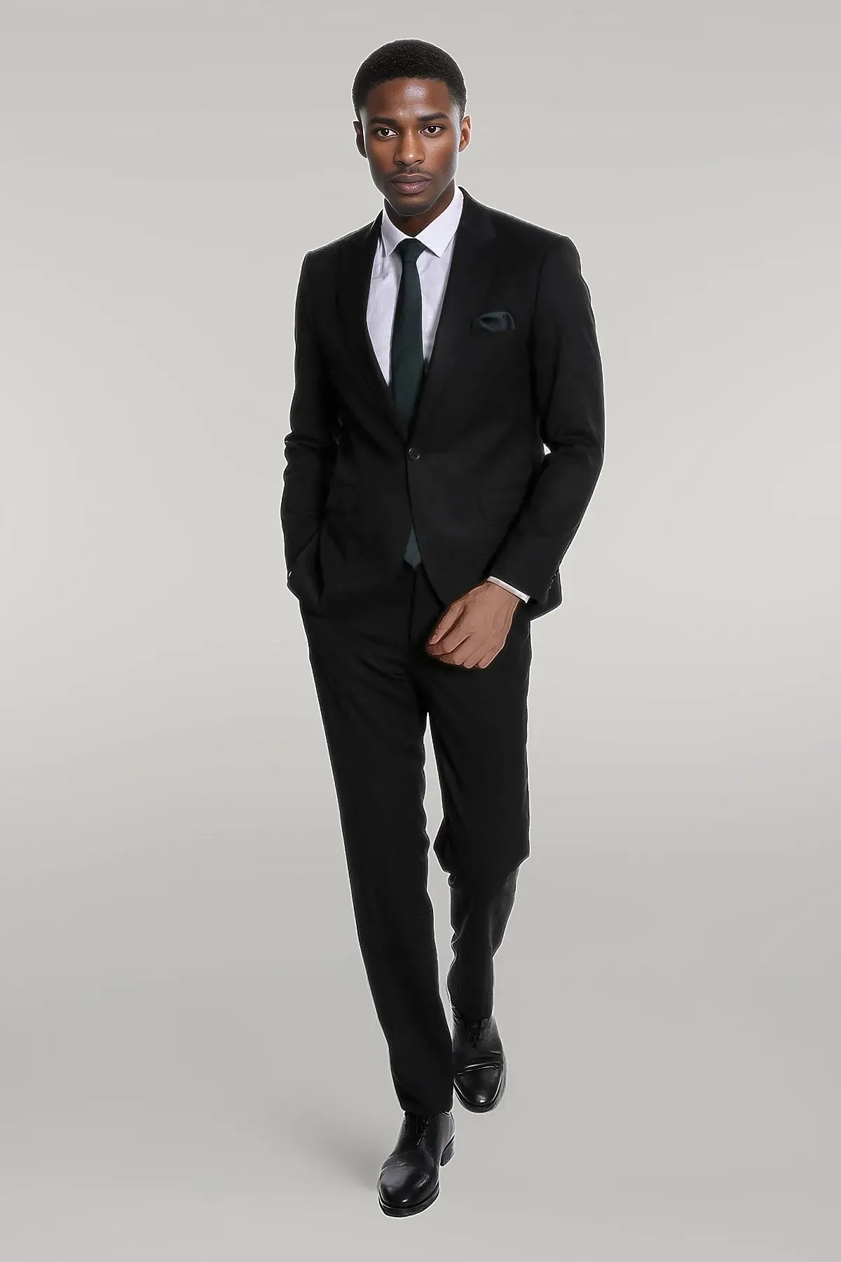 Plain 2 Piece Slim Fit Black Men Suit - Wessi sold by Wessi product image thumbnail 2