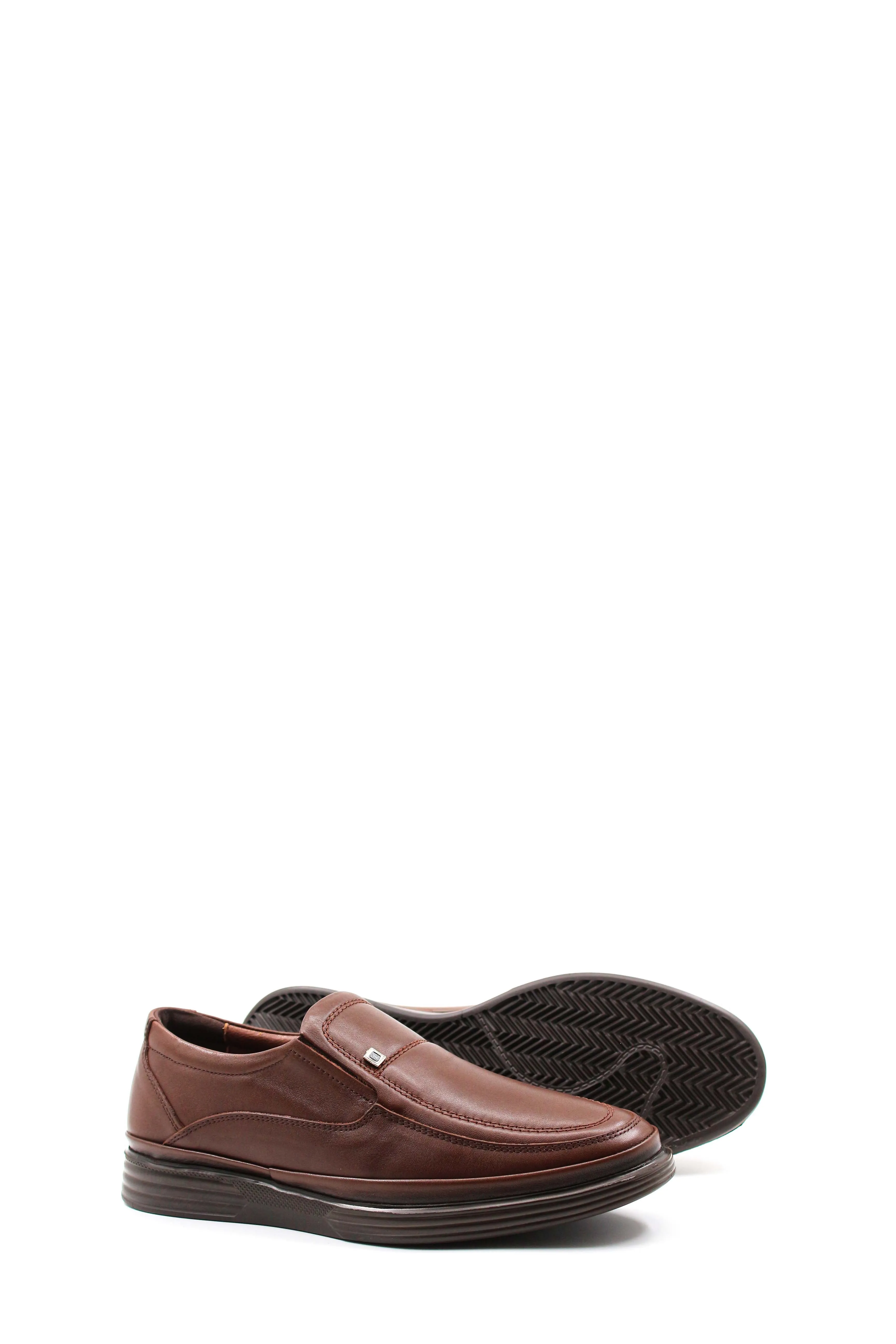 Men's Brown Leather Slip-On Loafers with Cushioned Sole - Wessi sold by Wessi product image thumbnail 3