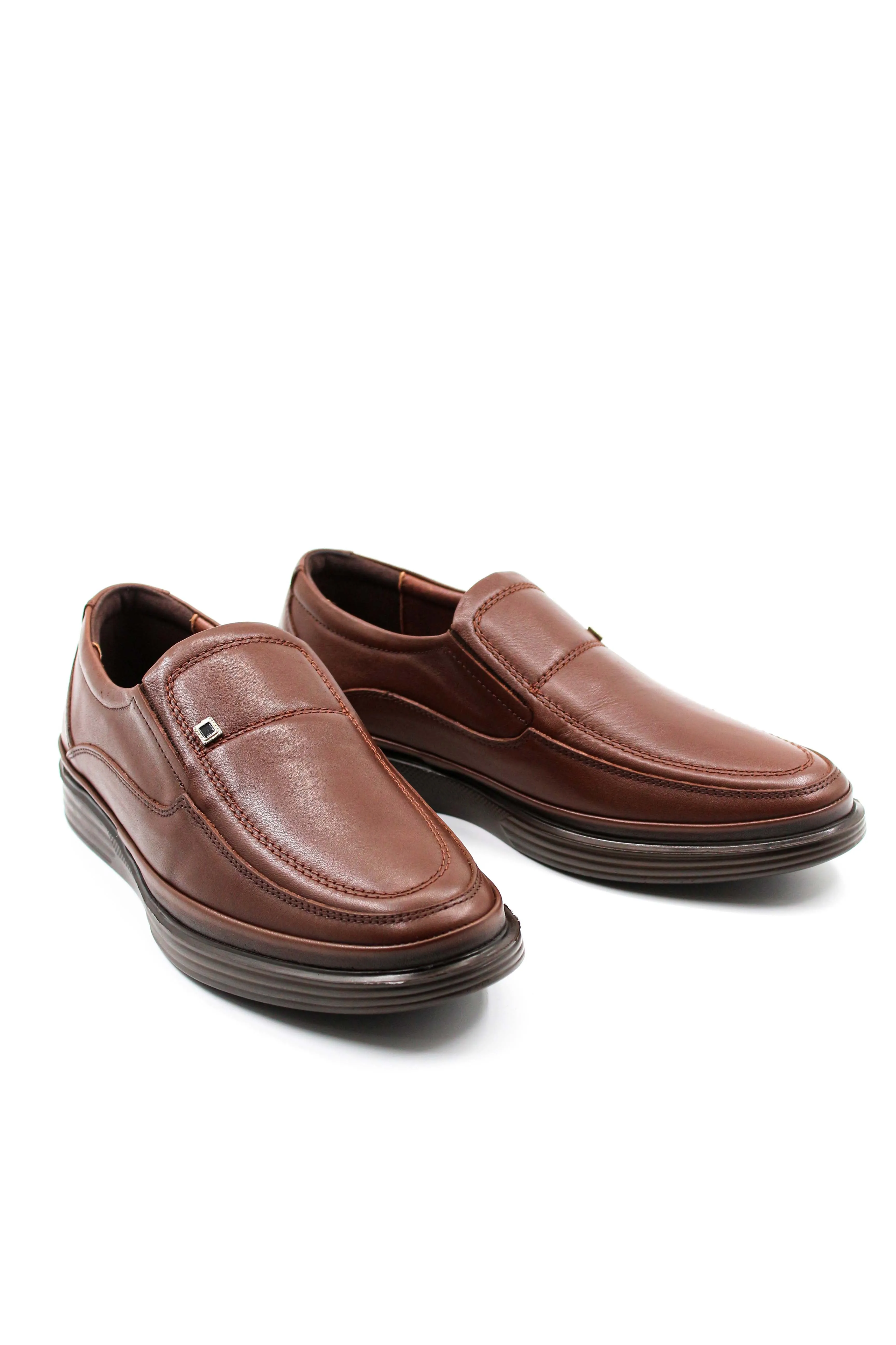 Men's Brown Leather Slip-On Loafers with Cushioned Sole - Wessi sold by Wessi product image thumbnail 4