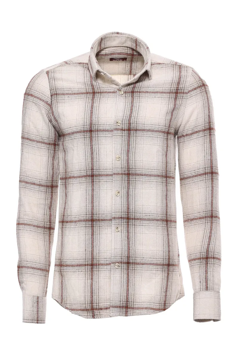 Plaid Light Brown Men Lumberjack Shirt - Wessi sold by Wessi