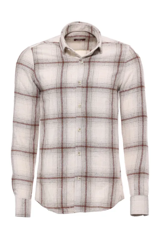 Plaid Light Brown Men Lumberjack Shirt - Wessi sold by Wessi