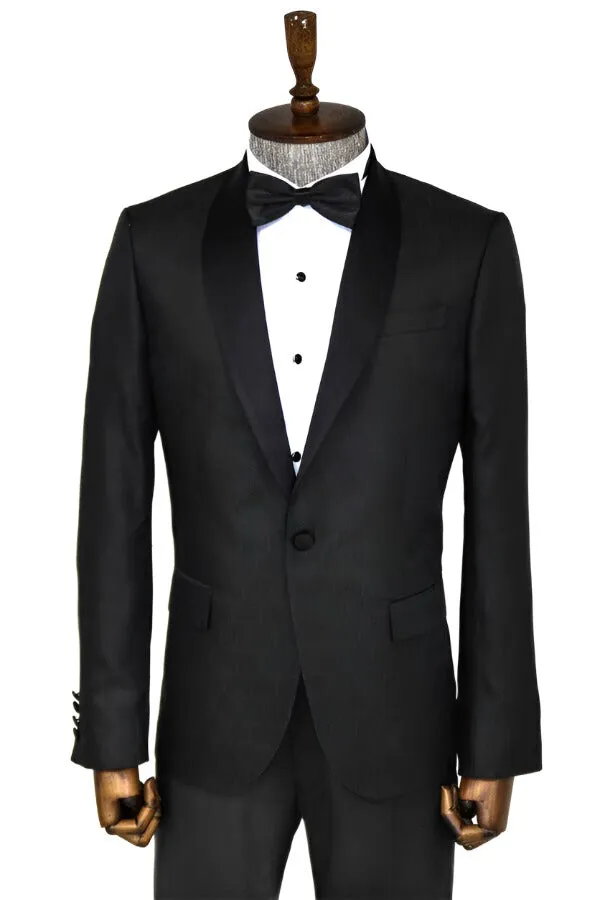 Pentagon Patterned Shawl Lapel Black Men Evening Jacket - Wessi sold by Wessi