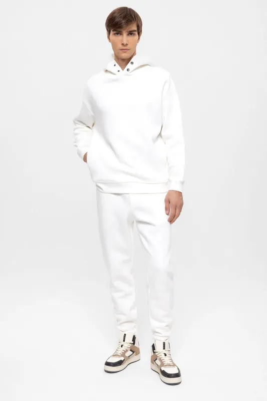 Men's Ecru Oversize Hooded  Sweatshirt - Wessi sold by Wessi