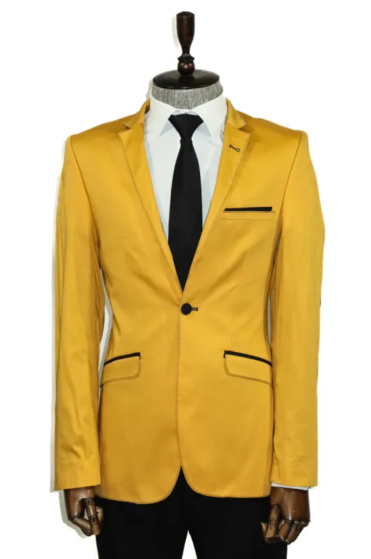 Single Button Collar Garni Tippet Yellow Jacket-Wessi sold by Wessi