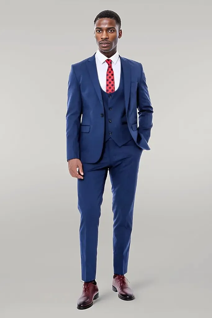 Plain Slim Fit Navy Blue Men Suit - Wessi sold by Wessi product image thumbnail 2
