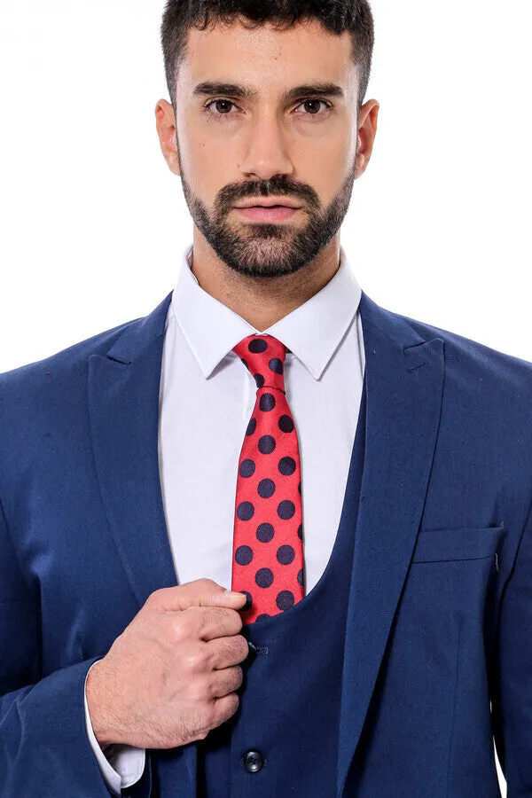 Plain Slim Fit Navy Blue Men Suit - Wessi sold by Wessi product image thumbnail 3