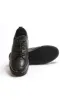 Men's Black Leather Sneakers with Lace-Up Closure and Textured Sole - Wessi sold by Wessi